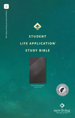 NLT Student Life Application Study Bible (LeatherLike, Charcoal Gray Striped, Indexed, Red Letter, Filament Enabled)