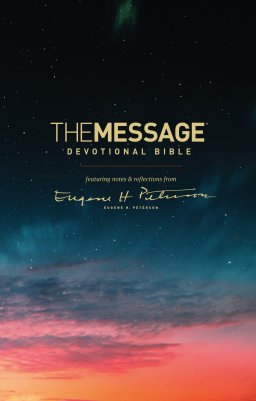 The Message Bible Devotional Bible, Blue, Hardback, Paraphrase, Scriptural Insights, Contemplative Readings, Book Introductions, Reflection Questions, Articles