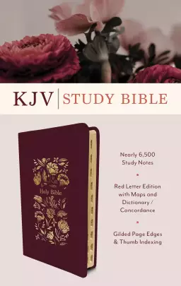 KJV Study Bible, Indexed [Crimson Bouquet]