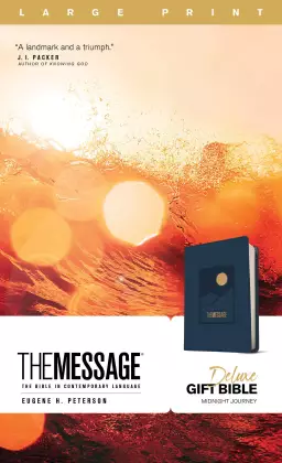 The Message Bible, Deluxe Gift Edition, Bible, Blue, Imitation Leather, Large Print, Presentation Page, Maps, Ribbon Marker
