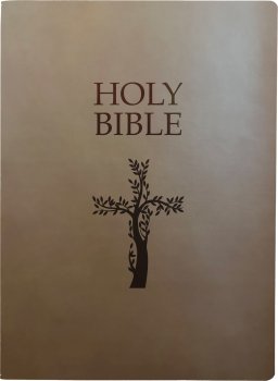 KJVER Holy Bible Cross Design, Large Print, Coffee