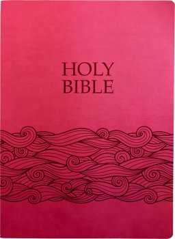 KJVER Holy Bible, Wave Design, Large Print, Berry