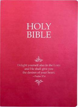 KJV 1611 Sword Holy Bible, Delight Yourself in the Lord Life Verse Edition, Large Print, Berry Ultrasoft: (Red Letter, Pink)