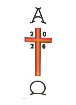 2026 Paschal Transfer - Alpha & Omega with Cross - Single