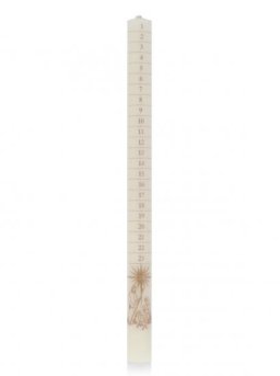 30.5cm Ivory Advent Candle Printed with Gold - Single