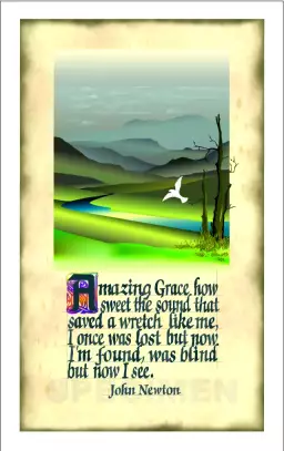 Text Card - Amazing Grace ... Pack of 20 Same Design