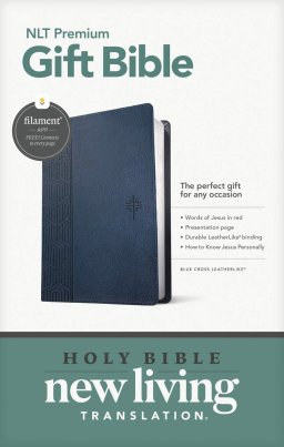 Premium Gift Bible NLT, Filament Enabled (LeatherLike, Blue Cross, Red Letter)