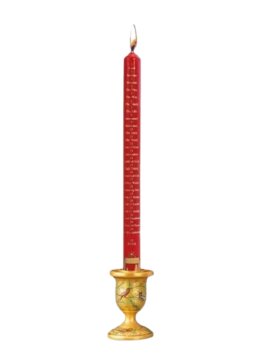 28cm Charity Advent Candle: Red with Gold Stable Design - Single (Supports Leprosy Mission)