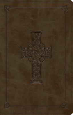 ESV Large Print Value Thinline Bible (TruTone, Olive, Celtic Cross Design)