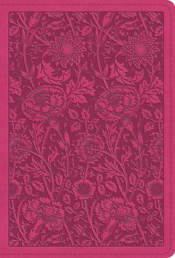 ESV Large Print Compact Bible, Red Letter (TruTone, Berry, Floral Design)