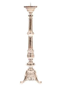 Nickel Plated Altar Candle Stand H 85 cm (silver colour)