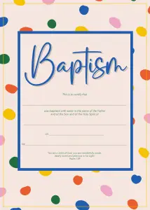 Baptism Certificate - Dots - Child