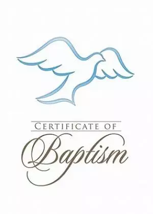 Folded Baptism Certificate with Envelope & Blue Foil Embossing (5" x 7") (Pack Of 6)