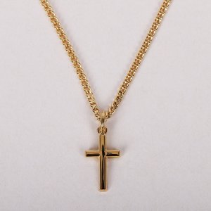 16-18" Gold Over Sterling Silver Small Cross Necklace