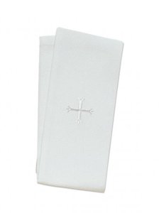 White Cross Lavabo Towel  8" x 15"