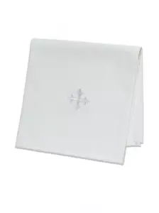 20" x 20" Corporal - Linen - White Cross Design