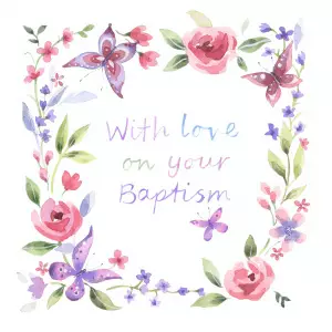 Baptism Butterflies Single Card