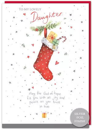 Daughter Stocking christian Christmas Card