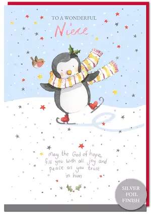 Niece Penguin Christmas Card