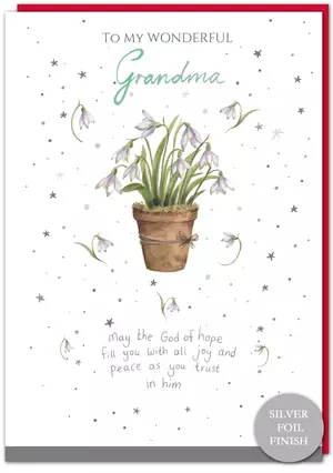 Grandma Snowdrops Christmas Card