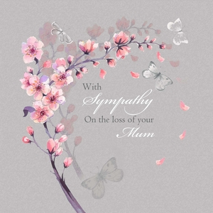 Falling Blossom Mum Sympathy Single Card