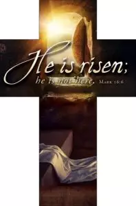Bookmark-He Is Risen; He Is Not Here (Mark 16:6) (Die-Cut Cross) (Pack Of 25)