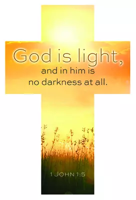 Bookmark-God Is Light  And In Him Is No Darkenss At All (Die-Cut Cross) (Pack Of 25)