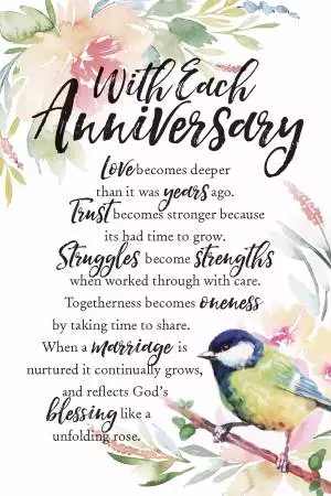 Plaque-Woodland Grace-With Each Anniversary (6 x 9)