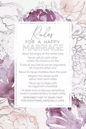 Plaque-Everyday-Rules For Happy Marriage (6 x 9)