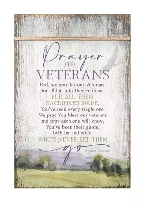 Plaque-Timeless Twine-Prayer For Veterans (6 x 9)