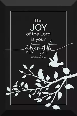 Glass Plaque-The Joy Of The Lord (6 x 9)