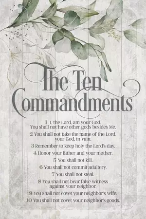 Plaque-Inspirational-The Ten Commandments (6 x 9)