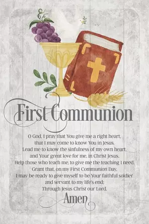 Plaque-Inspirational-First Communion (6 x 9)