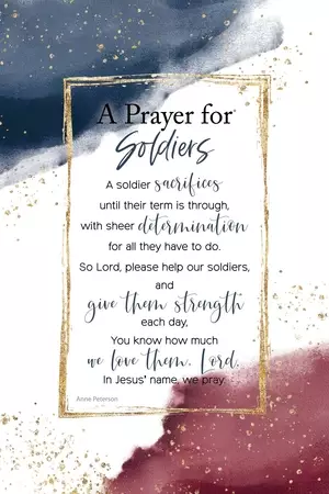 Plaque-Heaven Sent-Prayer For Soldiers (6 x 9)
