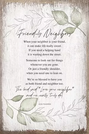 Plaque-Timeless Sentiments-Frend-Ly Neighbors (6 x 9)