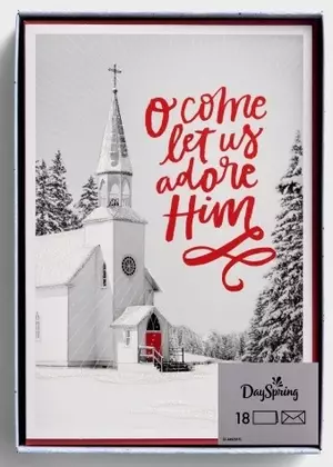 O Come Let Us Adore Him 18 Christmas Boxed Cards, KJV