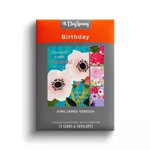 Birthday - Beautiful Birthday Flowers - 12 Boxed Cards