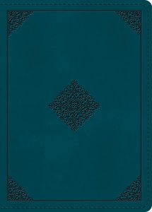 ESV Large Print Personal Size Bible, Red Letter (TruTone, Deep Teal, Ornament Design)