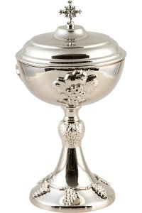 Nickel Plated Ciborium with Gold Plated Inside H 28 cm
