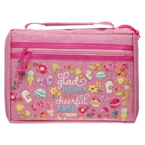 Bible Cover Fashion Pink A Glad Heart Makes A Cheerful Face Prov. 15:13