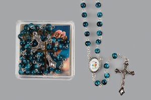 Blue Jubilee 2025 Glass Rosary
