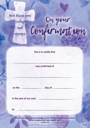 On Your Confirmation Certificates - Purple - Pack of 10