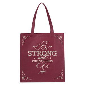 Tote Plum Be Strong and Courageous Josh. 1:9