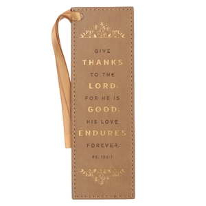 Bookmark-Faux Leather-Give Thanks Psalm 106:1