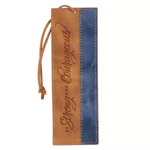 Bookmark Faux Leather Be Strong & Courageous Josh. 1:9