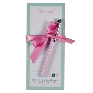 Magnetic Notepad w/pen Blessed Prov. 31:28