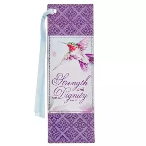 Bookmark Faux Leather Purple Strength Prov. 31:25