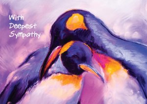 With Deepest Sympathy - Penguins -Standard Card