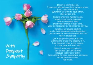 With Deepest Sympathy - Death Is Nothing At All -Standard Card