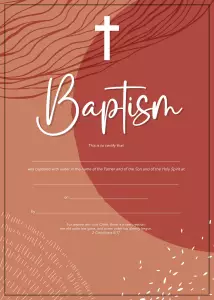 Baptism Certificate - Modern (Adult) - 10 pack